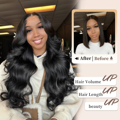 Body Wave Bundles with 5x5 HD Lace Closure - 4 Bundles Brazilian Virgin Hair
