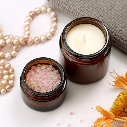12 Pack 4oz Amber Glass Jars with Lids - Airtight & UV-Protective