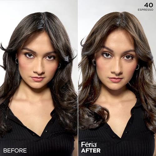 L'Oreal Paris Feria Multi-Faceted Shimmering Permanent Hair Color, 40 Espresso, Pack of 2, Hair Dye