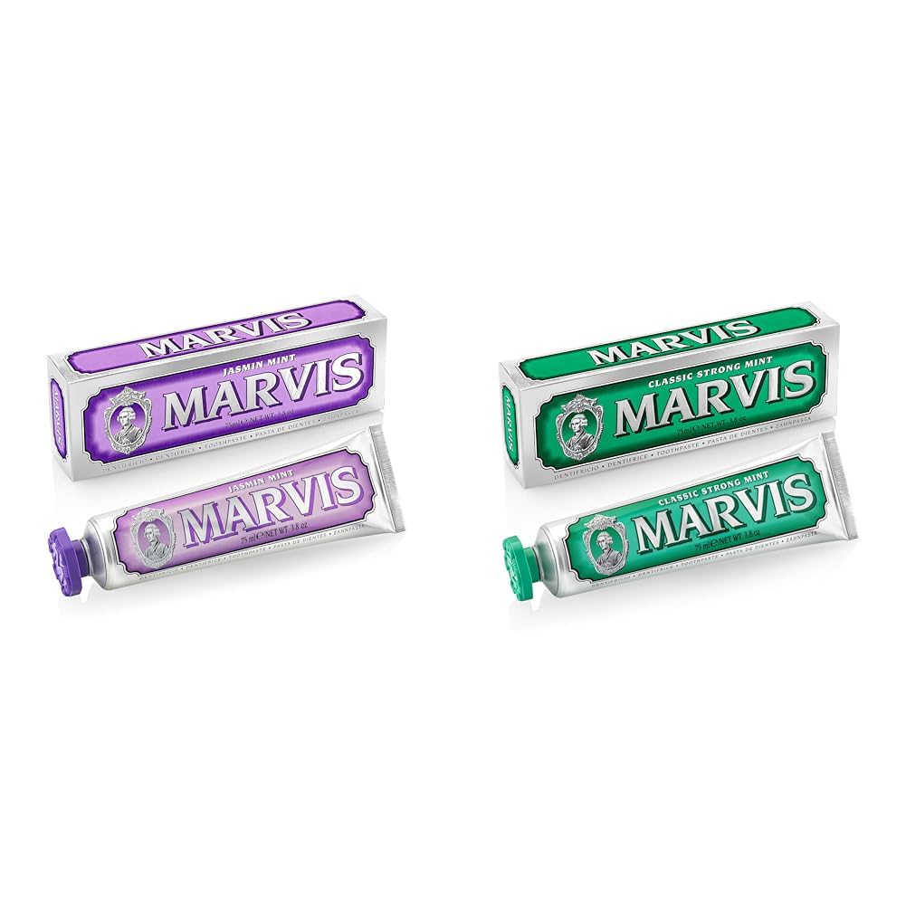 Marvis Jasmin Mint and Classic Strong Mint Toothpaste Set, 3.8 oz