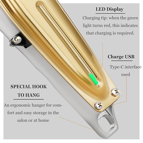 KEMEI Professional Cordless T-Blade Hair & Beard Trimmer - Model 1949 Gold