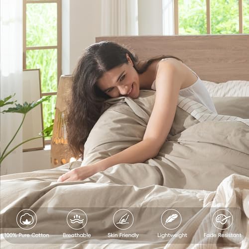 MooMee Washed Cotton Duvet Cover Set King Size
