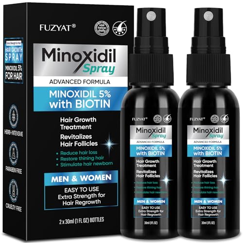 5% Minoxidil Hair Growth Spray for Men & Women, 60ml (2-Pack)