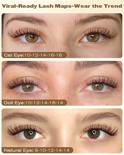 D Curl Brown Spider Lash Clusters - Natural Fluffy Individual Lashes