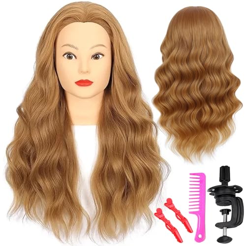 Blonde Human Hair Mannequin Head with Clamp | 20" Training