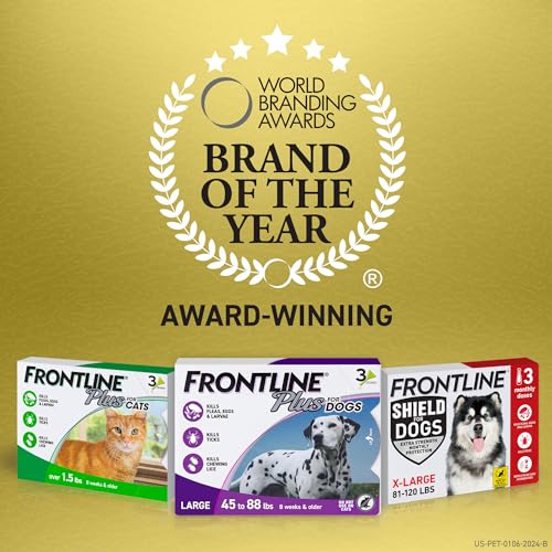 Frontline Plus Flea and Tick Treatment for Large Dogs Up to 45 to 88 lbs. 3 Treatments