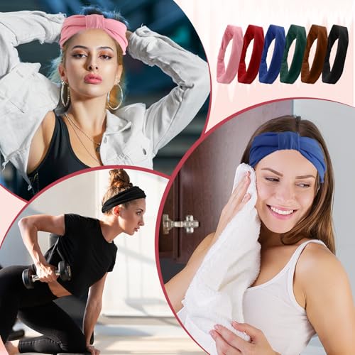 Wide Elastic Headbands for Women - Non-Slip, Stretchy & Thick for Workout & Daily Wear