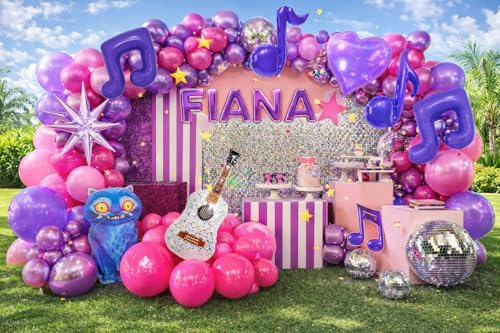 K-Pop Music Note & Guitar Foil Balloons Set for Parties