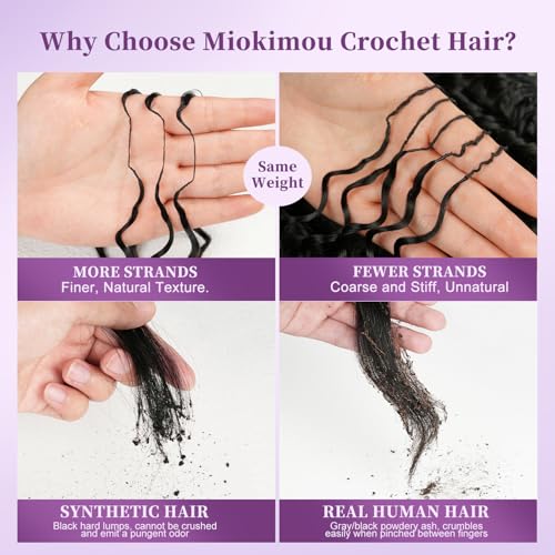 16-Inch Deep Wave Crochet Hair for Black Women - Human Hair
