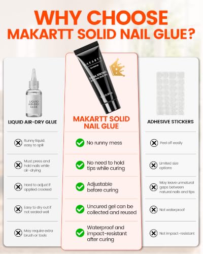 Makartt Solid Nail Glue Gel for Press On Nails - 15ML