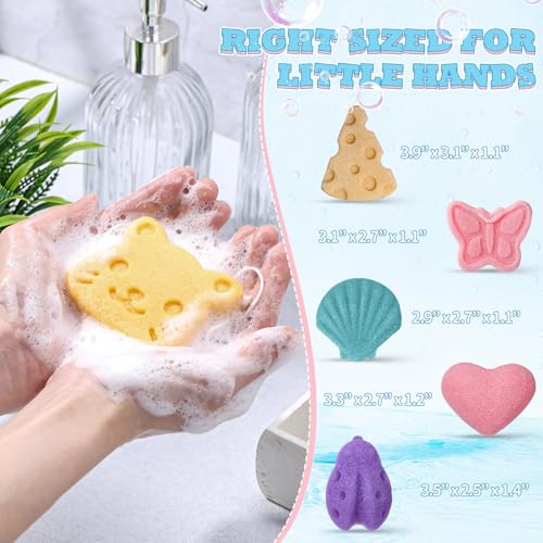 Sunnyray 12 Pcs Konjac Boy and Girl Sponge for Bathing, Bath Sponges for Infants, Bath Sponges Home Party, Natural and Safe Plant Based Toys, Butterfly, Ladybug, Shell, Cat (10 Styles)