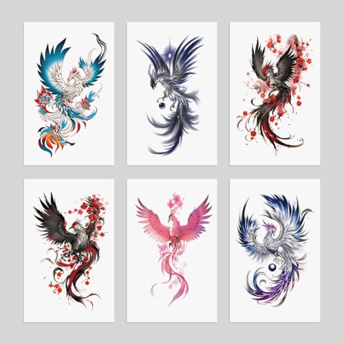 Temporary Tattoos for Adults & Kids - 6 Waterproof Sheets