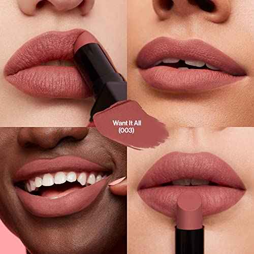 REVLON Lipstick, ColorStay Suede Ink, Built-in Primer, Infused with Vitamin E, Waterproof, Smudge-proof, Matte Color, 003 Want It All, 0.09 oz.