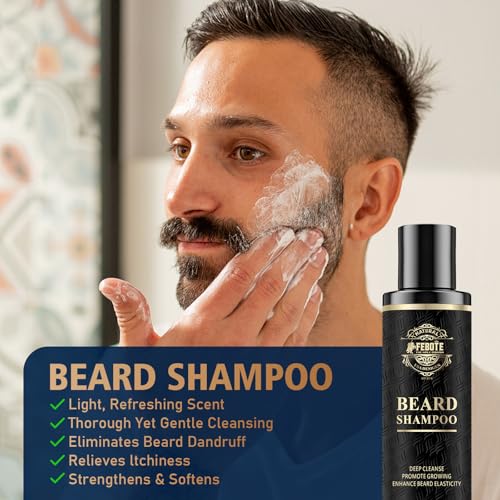 Beard Care Kit for Men - Premium Grooming & Care Set with Beard Wash, Oil, Balm, Brush, Massager Roller and Scissors - Gift Ready Kit for Him Husband - Father's Day Valentine's Day Christmas