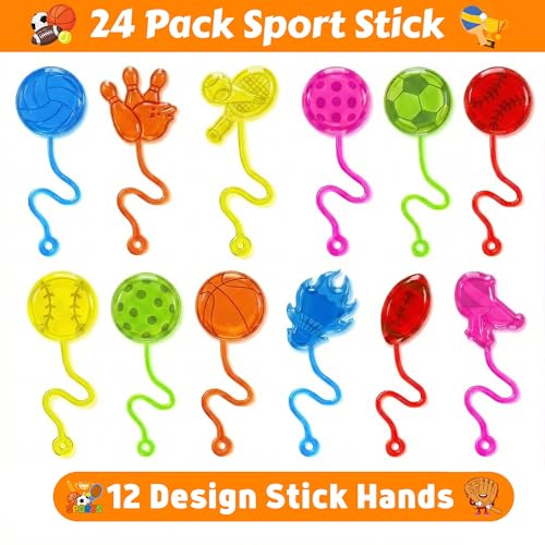 48 PCS Sports Party Favors - Sticky Hands & Temporary Tattoos