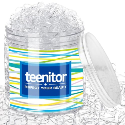 Teenitor Clear Elastic Hair Bands, 2000pcs - Mini Hair Ties