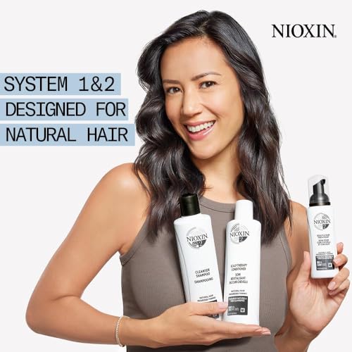 Nioxin System Kit 2, Natural Hair with Light Thinning, Full Size (3 Month Supply)