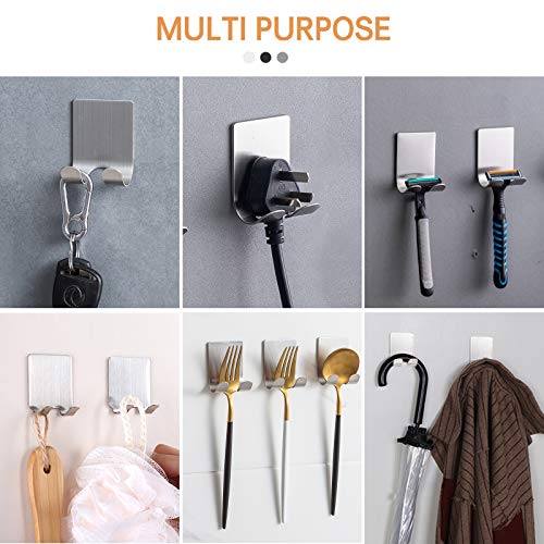 Self Adhesive Stainless Steel Hooks 2 Pack - Razor & Towel Holder