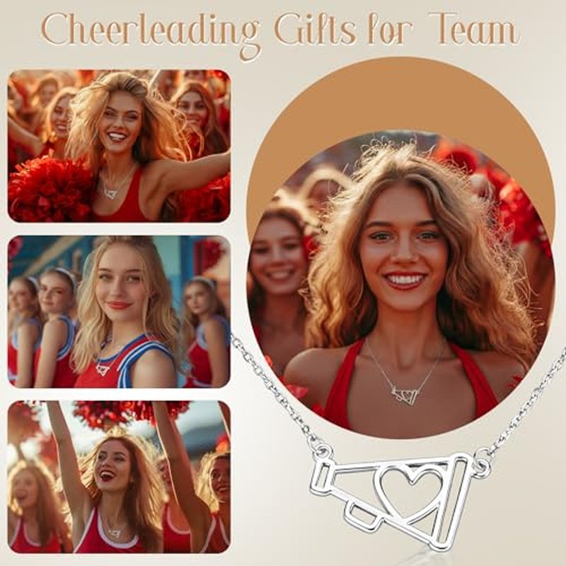 30 Pcs Cheerleader Megaphone Necklaces with Motivational Cards