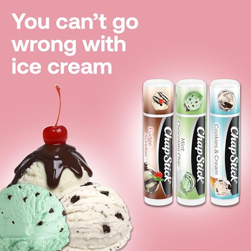 ChapStick Lip Moisturizer, Ice Cream 3-Packs (12 Sets/36 Tubes) ? Bulk Lip Balm, Irresistible & Sweet, 0.15 Oz Ea