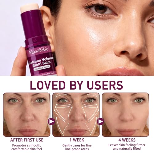 Calcium Volume Multi Balm, Korean Collagen Moisturizing Stick for Face, Calcium Volume Balm Anti-Aging Face Cream for Wrinkles, Firming & Hydrating for Eyes, Neck, Face