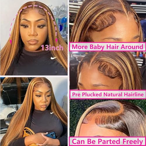 13x6 HD Lace Front Wig Human Hair 28" 180% Density Straight