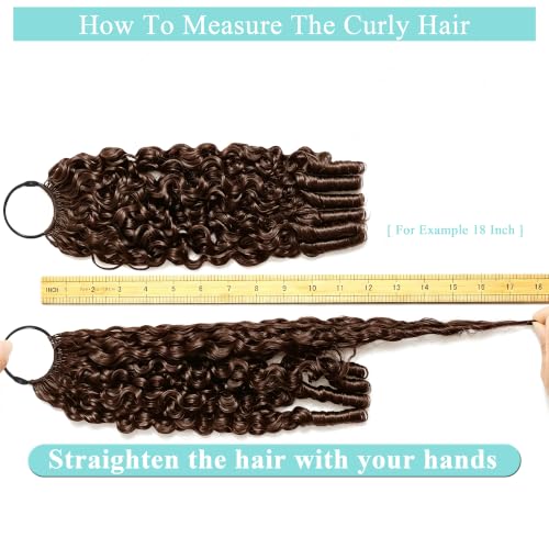 Coliki Burmese Curly Human Hair Crochet Extensions 3 Pack 18 Inch #4 Chocolate Brown