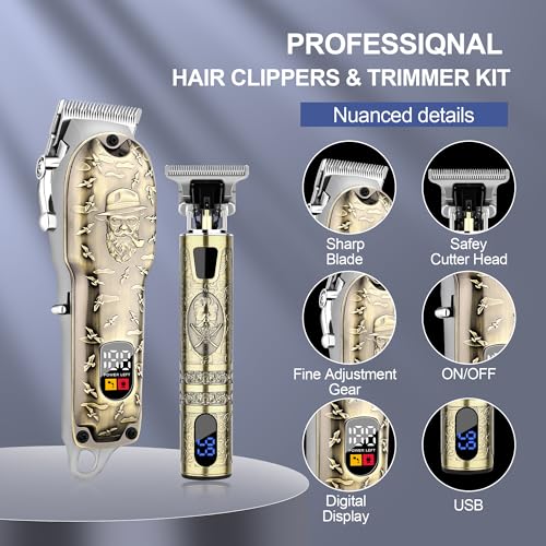 Professional Hair Clipper Set for Men with LED Display
