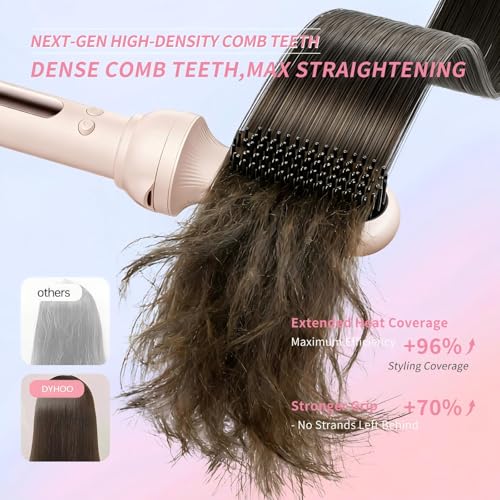 DYHOO 3-in-1 Automatic Hair Curler Set with Straightening Brush & 2 Barrels