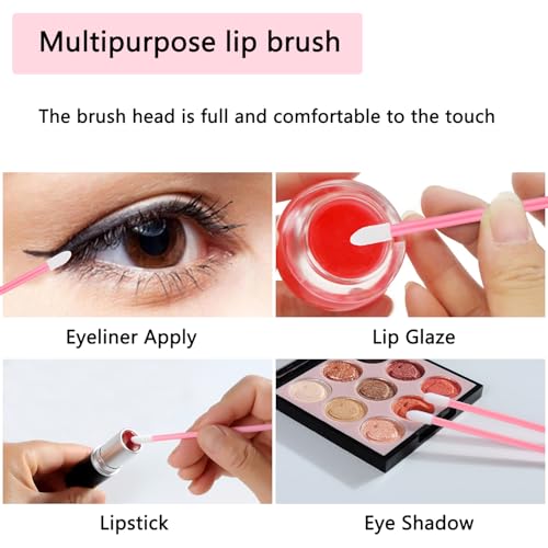 Disposable Lip Wands with Pink Case - 250 Pack for Lipstick & Lip Gloss