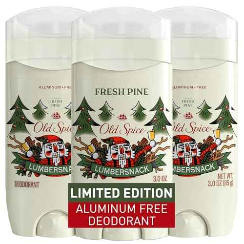 Old Spice Aluminum Free Deodorant for Men, Holidudes Limited Edition, 24/7 Holiday Freshness, Odor Protection, Stocking Stuffer, Lumbersnack with Fresh Pine Scent, 3.0 oz (Pack of 3)