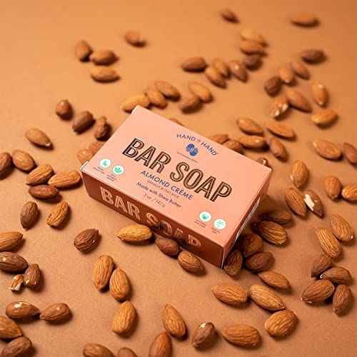 Hand in Hand Bar Soap, Nourishing Cleanser For All Skin Types, Organic Shea and Cocoa Butters, 5 Ounce, Vanilla & Oat Milk, Almond Creme Scent, 4 Pack
