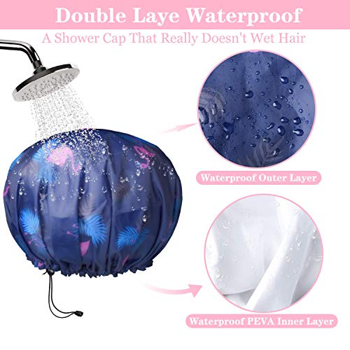 3 Pack Shower Caps Adjustable Waterproof XL