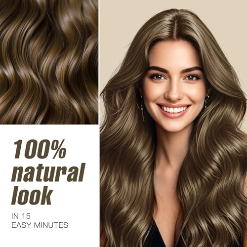 GRYFOX Light Brown Hair Dye Shampoo – Gray Coverage, 15 Mins