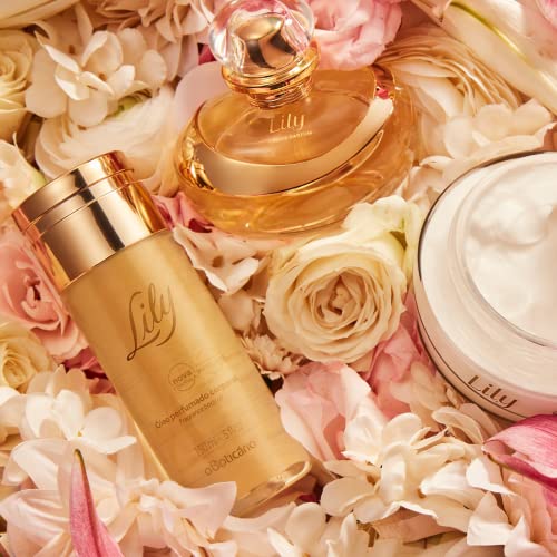 O BOTICARIO Lily Luxury Moisturizing Bundle: Satin Hydrating Body Cream (8.8 oz) & Scented Body Oil (5 oz)