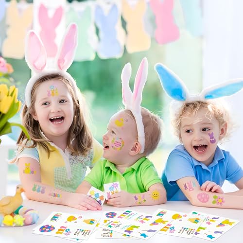 Easter Bunny Temporary Tattoos 144Pcs Bulk Kids