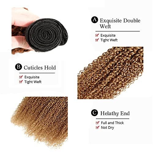 Kinky Curly 14" Bundles Brazilian Remy Hair for Black Women - 3 Pack
