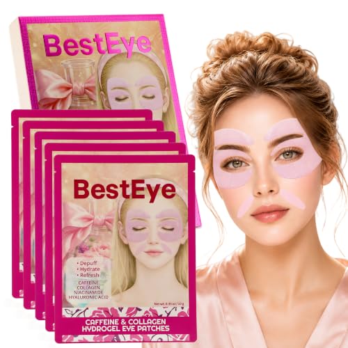 Besteye Collagen Under Eye Patches for Puffy Eyes & Dark Circles – 5 Pairs