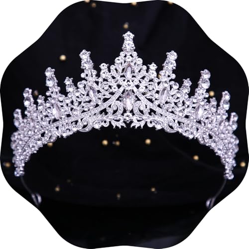 Tiaras and Crowns for Women Crystal Princess Tiaras Rhinestone Queen Crowns For Wedding Bridal Birthday Prom Pageant Party (Tiara 100)