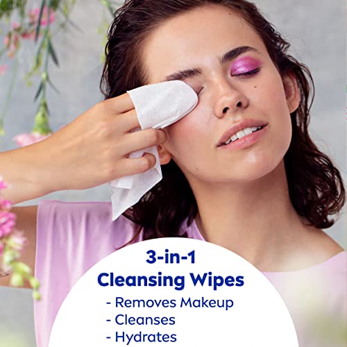 NIVEA 3in1 Caring Cleansing Wipes for Face and Eyes, Effective as a Waterproof Makeup Remover, Gentle Facial Cleanser for Dry and Sensitive Skin, 25 Ct