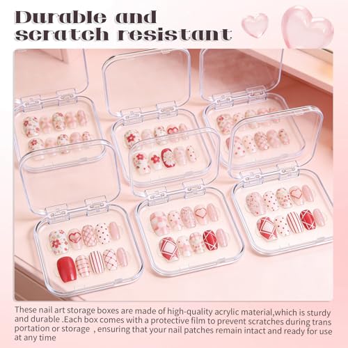 30-Piece Press On Nail Storage Box Set with Adhesive Tape