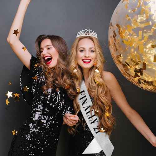 Sliver Crown Princess Tiara Headband Crystal Tiaras for Party Hair Accessories - 21st Birthday Gifts for Her