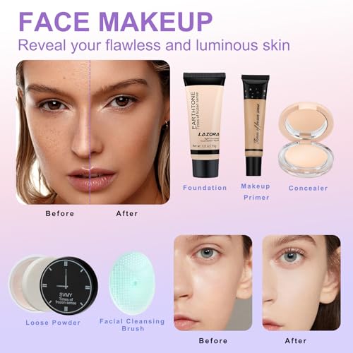 LAZORA Makeup Kit Set - 14 Piece Full Face Beginner Bundle