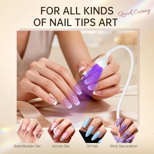 AORAEM White UV Nail Lamp for Gel Nails, LED Manicure Light, 1 Count