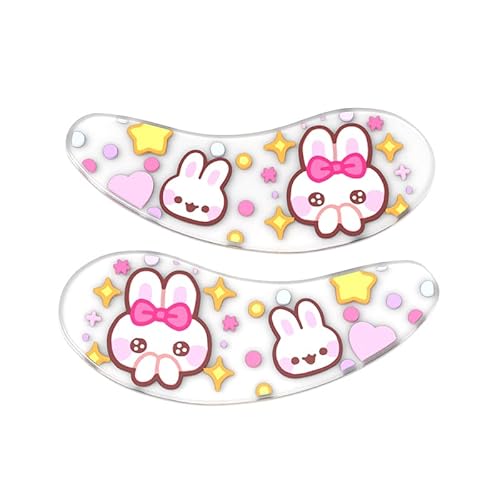 BlackWings 6 Pairs Silicone Eye Patches with Self-Adhesive Design - Cute Bear & Rabbit Inspired Eye Care Patches (Little Bear Little Rabbit 6pairs)