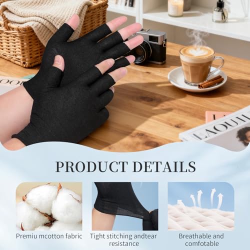 Fingerless Cotton Gloves for Eczema Relief - Moisturizing Therapy