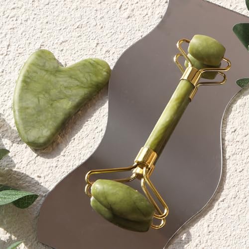 Jade Roller & Gua Sha Set - Reduce Puffiness & Wrinkles