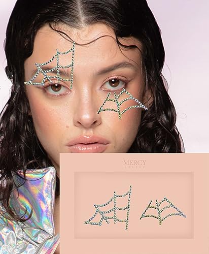 Crystal Spiderweb Face Jewel - Festival & Halloween Makeup Gem