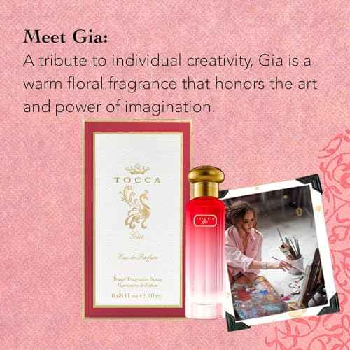 Tocca Women's Perfume, Gia Fragrance, 0.68 oz (20 ml) - Warm Floral, Pink Peppercorn, Tangerine, Turkish Rose - Hand-Finished Bottle