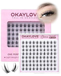 OKAYLOVE Manga Lash Clusters LIRA 10mm Natural Anime Eyelash Clusters with Spikes, 80pcs Clear Band